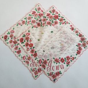 VTG Iowa state travel souvenir handkerchiefs